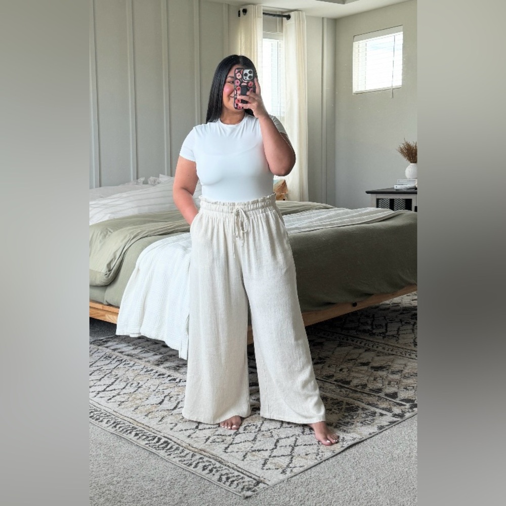 ANRABESS Women Linen Pants Casual Loose High Waist
